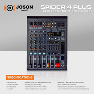 Joson Spider Plus Series 4/6/8 CH Professional Mixer 4/6/8 Channel Mixing Console and Aux Paths Effe