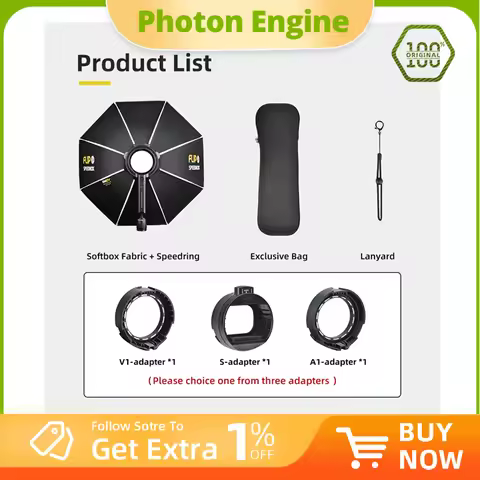 SMDV Flip Quickly Release Parabolic Out Door 20 24 28 Softbox for A1 Godox V1 AD100PRO V860II AD200 