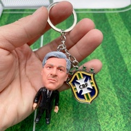 Soccerwe Soccer Brazil Keychain & Ancelotti Doll Keychain Set