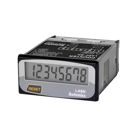 LA8N-BN Counter, Totalizer, LCD, 1/32 DIN, 8-Digit, 1KCPS, Selectable front reset key, No Voltage In