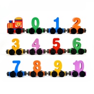 ใ1SETใ Mainan Kereta Api Bermain dan mengajar dalam satu belajar angka Figur roda kereta api mainan