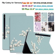 For Samsung Samsung Tab S9 FE S9 S9+ S9 Plus Fashion Flowers Non-slip Leather Stand Flip High Quality Shell Tablet Case Flip Stand Cover