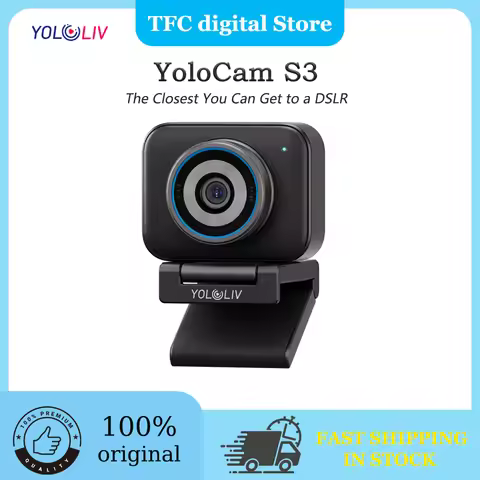 YOLOLIV YoloCam S3 AI-Powered 4K Live Streaming Webcam, Large 1/1.3" CMOS Sensor, HDR Support, up to