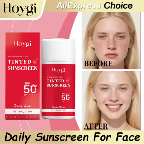 HOYGI SPF50 Tinted Moisturizing Arginine Facial Sunscreen Skin Protection Refreshing Makeup Sunscree