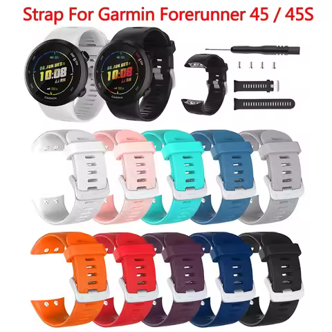 Silicone Watch Strap For Garmin Forerunner 45 45S Smart Watch Replacement Bracelet Correa Garmin Swi