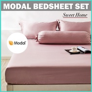 Modal High-end Fitted Bedsheet Set Bedsheet Pillowcase  Bolster Case Single/Super Single/Queen/King