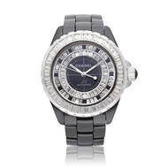 Chanel Chanel J12, a diamond and ceramic stainless steel automatic wristwatch