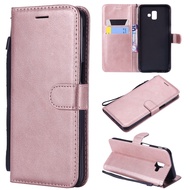 For Samsung Galaxy A6 A7 A8 A9 A9S J2 Pro J4 J6 J8 2018 A750 A6 A8 J4 J6 Plus 2018 / A6S A8S Phone Case Magnetic Leather Wallet Card Slot Shockproof Flip Cover Casing