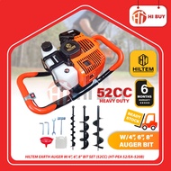 HILTEM EARTH AUGER W/4", 6", 8" BIT SET (52CC) (HT-PEA 52/EA-520B)/ HEAVY DUTY/ MESIN PENGERUDI TANA