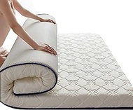Memory Foam Mattress Japanese Futon Floor Mattress Foldable Tatami Mat, Twin Full Queen Size Sleeping Pad For House Guest Camping Travel, Compact &amp; Comfy Roll Up Mattress (Color : White, Size : King