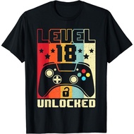 Level 18 Unlocked Shirt Funny Video Gamer 18Th Birthday Gift Unisex T-Shirt