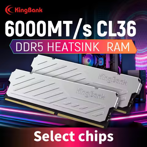 KingBank KJXS DDR5 SILVER HEATSINK SERIES 16GB / 16GBx2 6000MHz CL36 Dual Channel Kit High-Speed Com