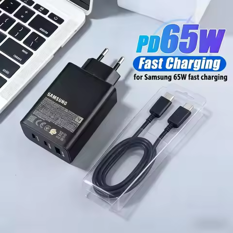 65W Original for Samsung Super Fast Charger EU Certified Type C Adapter for Galaxy Z Fold 5 Flip 5 S