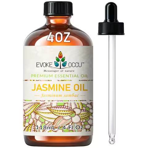 EVOKE OCCU Jasmine Essential Oils, 118ML/4 Fl.Oz. Premium Plant Oil for Diffuser, Purifier, Skin, Ma