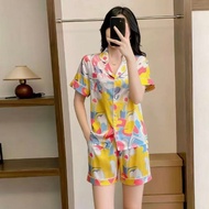 Silk Fabric Printed Loungewear Series, Ladies Pajamas Set, Outing Pajamas