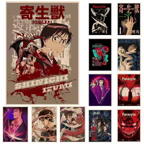 Anime Parasyte The Maxim Classic Anime Poster Kraft Paper Sticker Home Bar Cafe Posters Wall Sticker