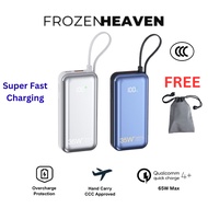 C75 Super Fast Charging 65W Quick Charge 4.0 CCC Certified Powerbank with Built In Type C Lightning 