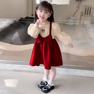 Little DR Dress for Kids Girl Frozen Princess Costume Elsa Children Red Christmas Disney Fairy Tale Winter Long Sleeve Lolita Girls Chinese New Year Birthday Party Clothes baju anak perempuan