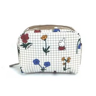 日本 LeSportsac X Dick Bruno Miffy 白色尼龍布 SQUARE COSMETIC 化妝袋