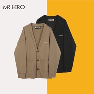 Cd03 M.RO men's felt cardigan to keep warm in autumn and winter, short Korean style Mrhero, dark bro