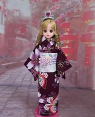 小禎ㄟ雜貨  莉卡娃娃服飾配件組  館主手製 莉卡和服 浴衣 娃娃和服 蝴蝶飛舞 紫色 ( 薇琪 小布 可穿)