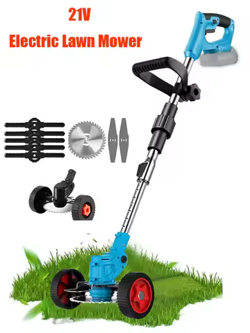 21V Electric Lawn Mower For Makita Battery Cordless Garden Grass Cutting Trimmer 90° Rotation Angle 