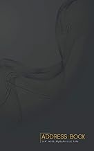 Address Book Small With Tabs: Black Cover Logbook with Alphabetical Tabs | 5x8" Record Birthday, Pho