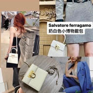 瑞奇二手精品 salvatore ferragamo 博物館包  奶白色 美品
