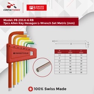 PB SWISS TOOLS 7pcs Allen Key Hexagon L-Wrench Set Metric (mm) PB 210.H-6 RB