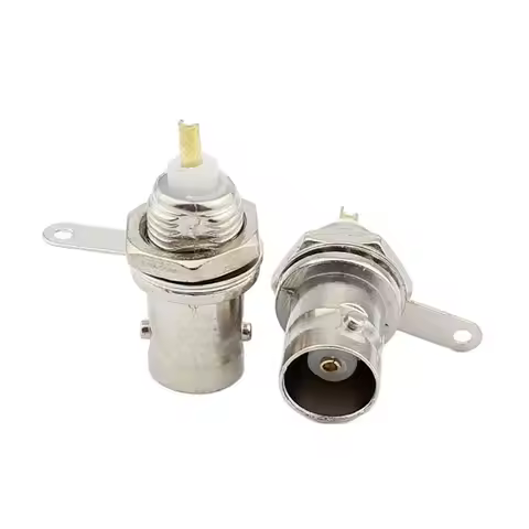 10pcs BNC Female Socket Solder Connectors Chassis Panel Mount Patch Coaxial Cable Monitor Accessorie