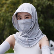 Arrival The Next Day Ice Silk Sunscreen Integrated Cap Headgear Neck Protection Mask Cycling Cool Fe