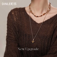 Light Jewelry agete Hollow Double-Sided Natural Labradorite Amethyst Pendant Necklace