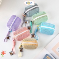 EWEA Coin Purse, Mesh Handheld Mesh Storage Bag,  Dopamine Color Large Capacity Organizer Cosmetic B