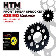 428HD SET SPROCKET BLACK YAMAHA LAGENDA SRL115 FRONT + REAR SPROCKET BLACK HTM