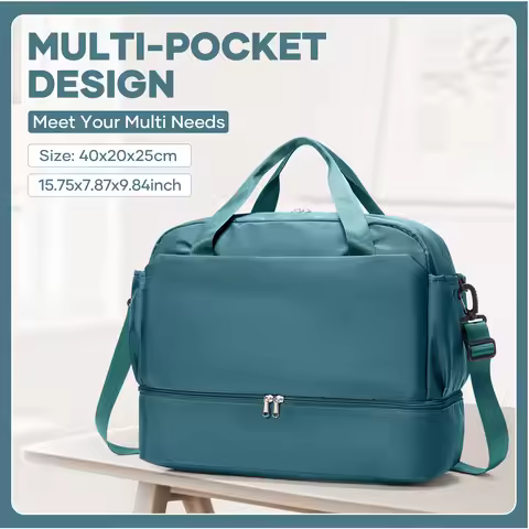 Foldable Travel Bag for Women Men, Mon's Travel Bag Duftel Bag Carry Auxiiary Bag, Shoe Compartment