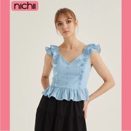 nichii Cap Sleeve Vintage Peplum Top (LAN9-2310CLD-T)