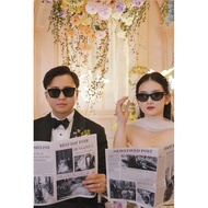 (Ho Chi Minh City Express) Save The Date Newspaper Canvas Proposal/Mergation Notice for Wedding Phot