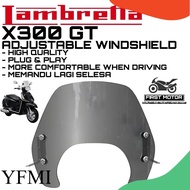 WINDSHIELD LAMBRETTA X300 GT X 300 GT ADJUSTABLE WINDSHIELD ACCESSORIES ACCESSORY MODIFIED MODIFY