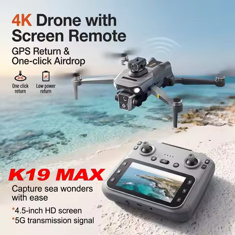 2026 NEW K19 MAX RC Drone Fishing Air Drone Automatic Turnaround 5G Screen Obstacle Avoidance Drone 