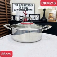 Chockmen soup pot [216] 3 layers of solid stainless steel 26cm C216