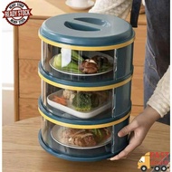 Dustproof Anti-mosquito &amp; Heat Preservation Stackable Food Insulation Cover Transparent Modern Food Storage 5 Tier