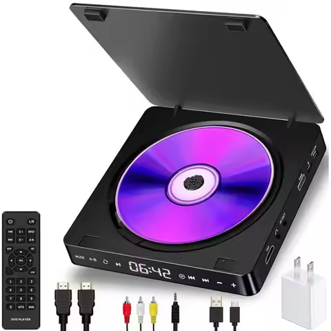 SB-Mini CD Player Home DVD/VCD Hd Video Dvd Player Hifi Stereo Speakers 1080P Portable DVD Player Fo