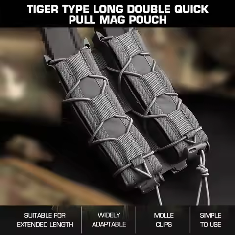 Tiger style long double quick release magazine for 9mm/45acp adjustable MOLLE insert