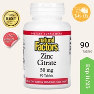 Natural Factors Zinc Citrate 15mg 50mg 90 Tablets | Zinc/zinc/zinc