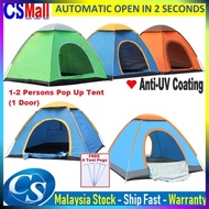 CS Mall : 1/2 People Outdoor Camping Tent single Door 1 Pintu Waterproof Automatic Pop Up Tent Khema