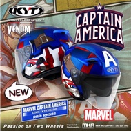 KYT Marvel CAPTAIN AMERICA Helmet VENOM Open Face Double Visor Topi Keledar