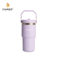 CIVAGO(600/900ml)Foldable Straw Insulated Tumbler Large Capacity Stainless Steel IceLock Cold Cup