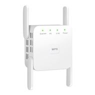 1200Mbps 2.4GHz 5GHz Wireless Extender Repeater 4 Antennas AP Dual Band WiFi Signal Range Amplifier UK Plug