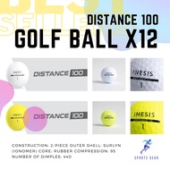 INESIS กอล์ฟ ลูกกอล์ฟ Distance 100 Golf Ball X12 ( ลูกกอล์ฟ รุ่น Distance 100 12 ลูก ) ลูกกอล์ฟใหม่ 