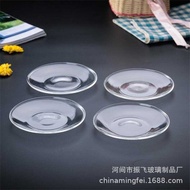 Heat-Resistant Glass Plate Transparent Fruit Plate Snack Plate Tea Cup Holder Glass Candy Plate Roun